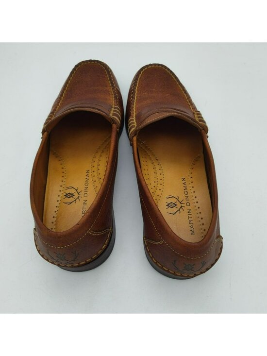 Martin Dingman All American Saddle Leather Penny Loafers, Chestnut, Men\'s 8.5 main image 4